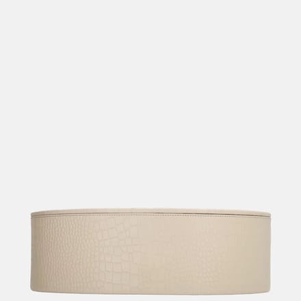 Chamada Fleur leren opbergbox ovaal croco large beige