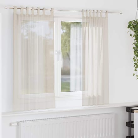 vidaXL - Gordijnen - voile - met - Tab - Top - 2 - st - crèmekleurig