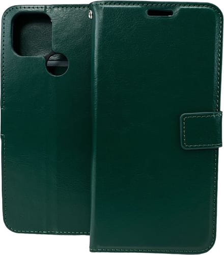 Portemonnee Book Case Hoesje Geschikt voor: Oppo A15 - Groen