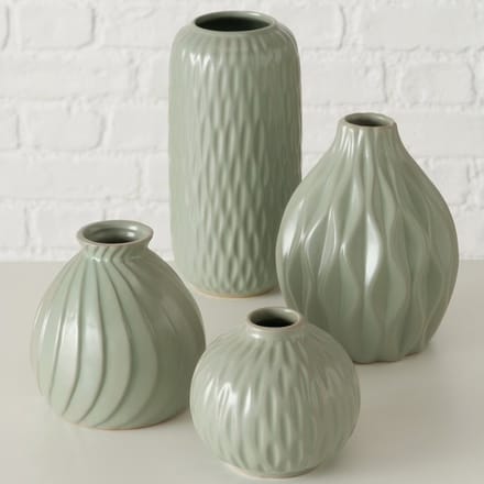 Boltze Groene vaas set van 4 stuks