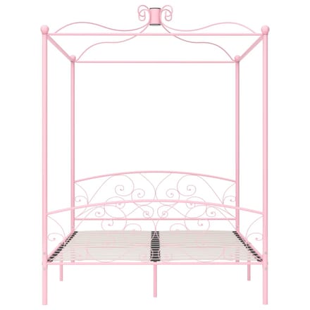 vidaXL - Hemelbedframe - metaal - roze - 160x200 - cm