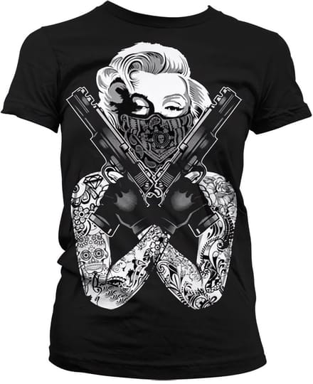 Marilyn Monroe Dames T-shirt met gangsta-pose en girly-look AB-5-17543-L134
