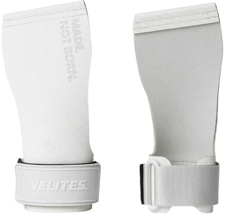 Velites All Terrain Hand Grips – CrossFit Handbeschermers – Met & Zonder Chalk – White Grey – M