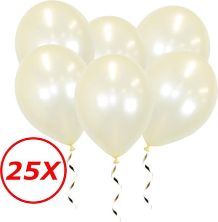 Witte Ballonnen Feestversiering Metallic Ivory Verjaardag 25st Bruiloft Ballon