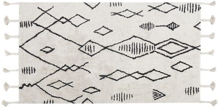 KEBIR - Laagpolig vloerkleed - Gebroken wit - 80 x 150 cm - Katoen