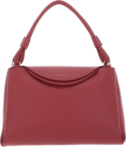 COCCINELLE Leren Schoudertas Eclyps Handbag Grained Leather Pot Lichtrood
