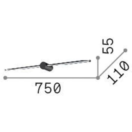 Ideal Lux LED wandlamp Filo, wit, breedte 75 cm, metaal