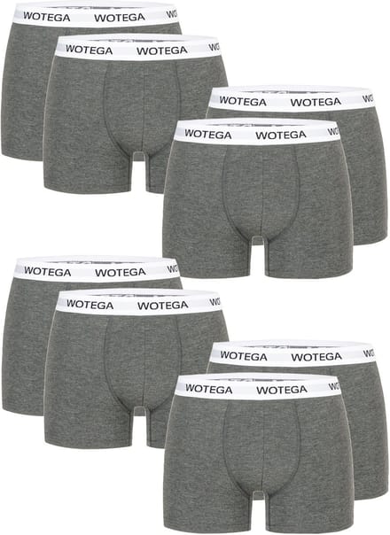WOTEGA Heren Boxershort Joe – Slim Fit – Katoen Stretch – Grijs – 8-pack