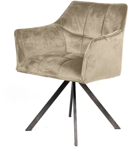 AnLi Style Armstoel raster draaibaar - Velours champagne - set van 2
