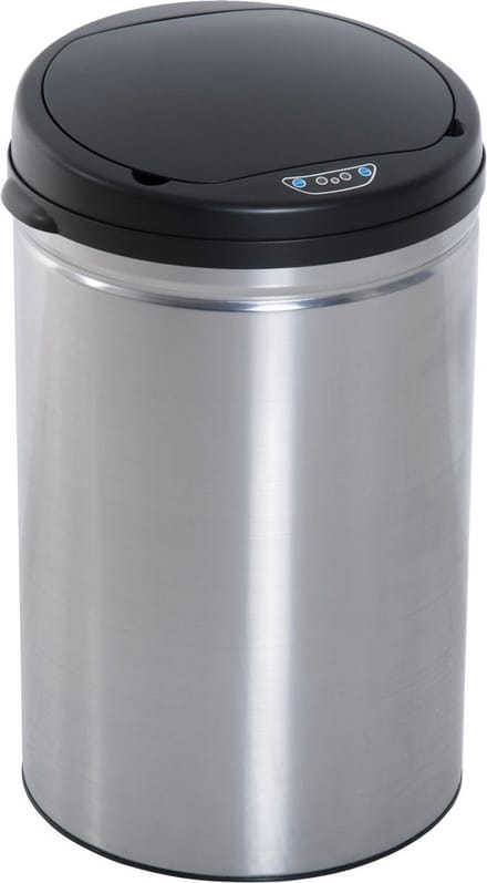 HOMCOM - Automatische Afvalemmer - IR Sensor - Zilver - Rond - 30 l - 03-0026