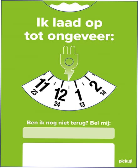 Pickup Parkeerschijf electrische auto opladen resterende laadtijd - 11x15 cm