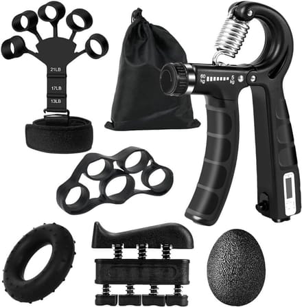 Set van 6 Verstelbare Handtrainers voor Vinger- en Gripkracht Oefeningen