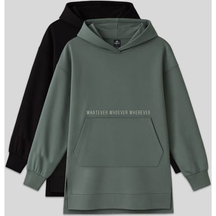 Overmaatse Bedrukte Hoodie met Pocket