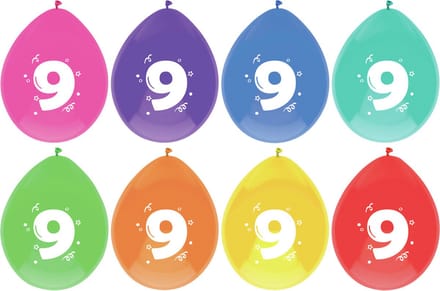 Haza Ballonnen - 9 jaar - leeftijd verjaardag - 24 stuks - 29 cm