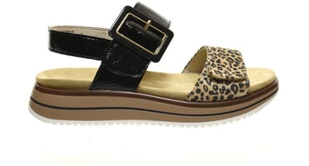 Zwart Lak Leopard Damessandalen Remonte maat 42