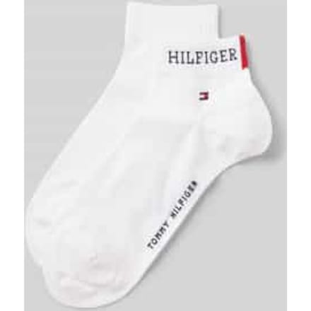Tommy Hilfiger heren 2P quartersokken hilfiger tab wit