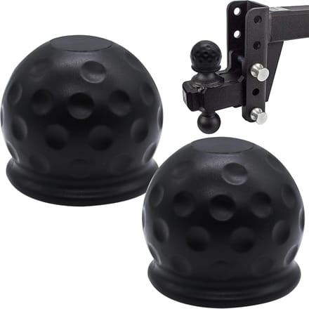 Famanu - Set van 2 rubberen trekhaakbeschermkappen, Ø50 mm, universeel voor auto of caravan