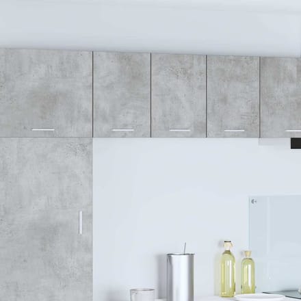 vidaXL - Hangkast - 2 - st - Beton - Grijs - en - Wit - Bewerkt - hout