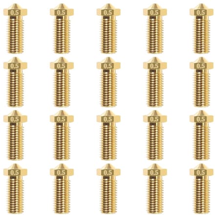 3D printer reserveonderdelen - 3D Printer Nozzles - 20-delige 0,5mm Vulkanische Messing Nozzles, Geschikt voor V5/V6 3D Printers