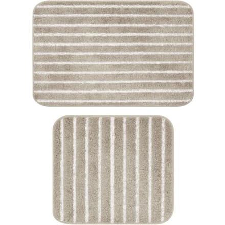 LIVARNO Badmat en toiletmat, 2-delig (Zonder uitsnede, Beige)
