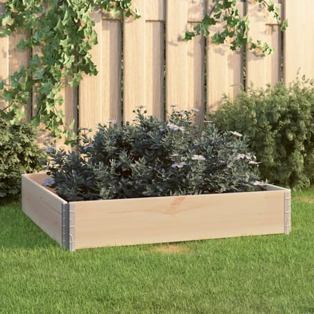vidaXL - Plantenbak - verhoogd - 100x100 - cm - massief - grenenhout