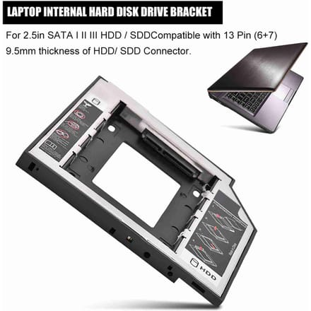2,5 inch SATA I II III HDD Interne Harde Schijf Cd DVD-ROM Beugel gray