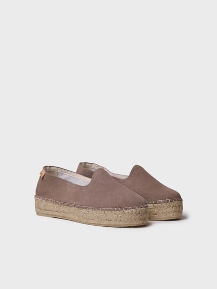 Gesloten espadrille voor dames van suède met jute zool | KEIRA