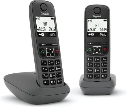 Gigaset AS490 Duo Analoge-/DECT-telefoon Nummerherkenning Zwart