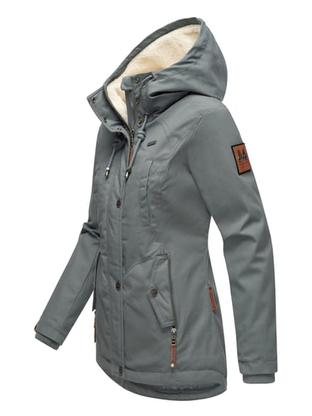Marikoo dames winterjas met teddyfleece voering & capuchon