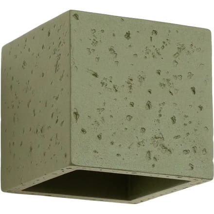 Wandlamp QUAD met licht naar boven en beneden - Sollux Lighting - IP20 - Olijfgroen beton behuizing - 10 x 12 x 10 cm - 1 x G9 LED, exclusief lichtbron - Max. 8 W - Industriële wandlamp voor hal, entreehal en woonkamer