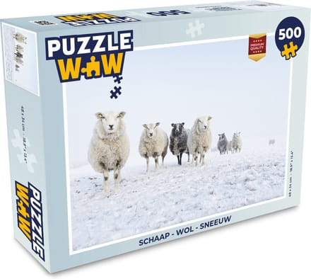 Puzzel Schaap - Wol - Sneeuw - Legpuzzel - Puzzel 500 stukjes