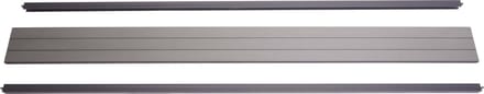 Eindset voor WPC privacyscherm Sarthe, eindprofiel windscherm, aluminium paal ~ 180cm, grijs