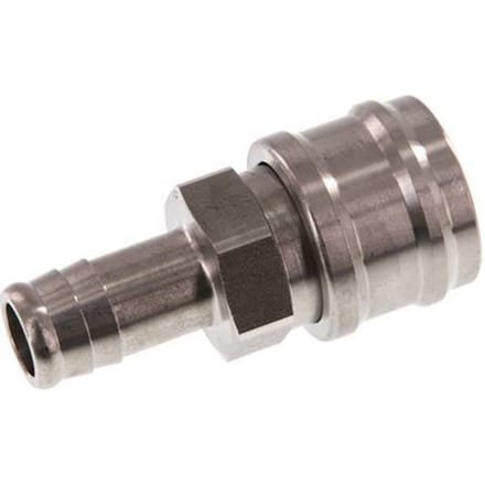 RVS DN 7.2 (Euro) Luchtkoppeling Snelkoppeling 13 mm Slangpilaar Double Shut-Off