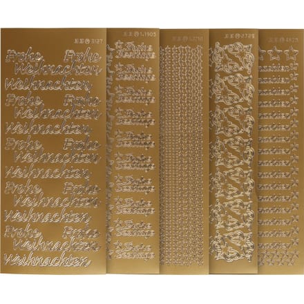 VBS Reliëfsticker set "Vrolijk Kerstfeest" - Goud