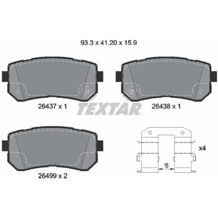 Remblokset TEXTAR 2643701, achter