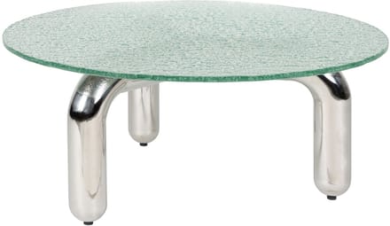 Dutchbone Marly Salontafel Rond 80 cm Glas/Chroom - Zilver