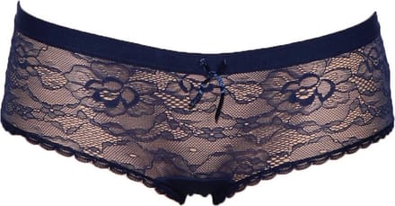 J&C dames microfiber hipster met kant - Blauw / S