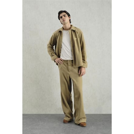 Gestructureerde Brede Pantalon met Knopsluiting