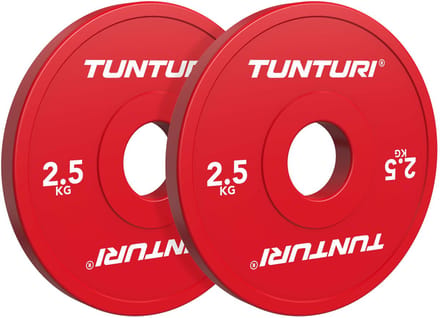 Tunturi Platinum Fractional Plate - Bumperplates - Rood - 2.5kg - Set