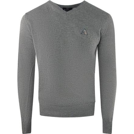 Aquascutum Heren Tartan Logo Trui (Grijs)