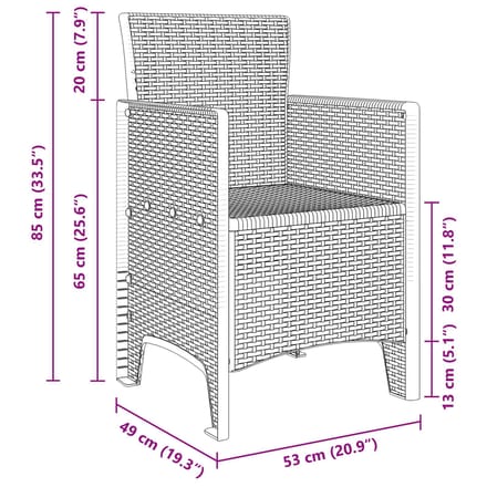 vidaXL - Tuin - Eettafel - Set - 11 - st - Bruin - Rattan
