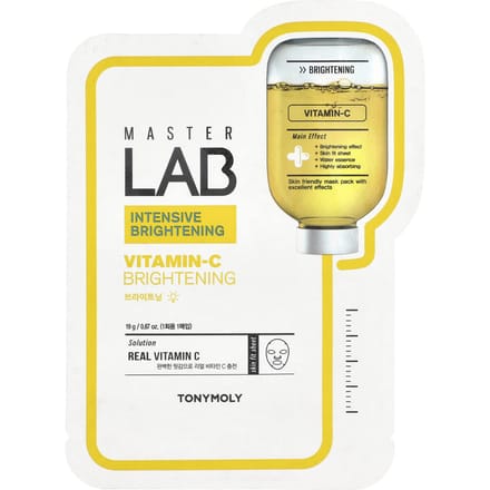 TonyMoly, Master Lab, Masque de Beauté Éclaircissant Vitamine C, 1 feuille, 19g yellow