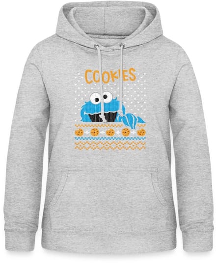 Sesamstraat Koekiemonster Cookies Lelijk Kerst Hoodie Dames