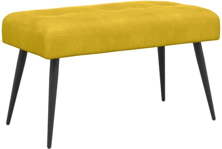 vidaXL - Bank - met - knopen - tufting - Geel - 80 - x - 40 - x - 46 - cm - fluweel