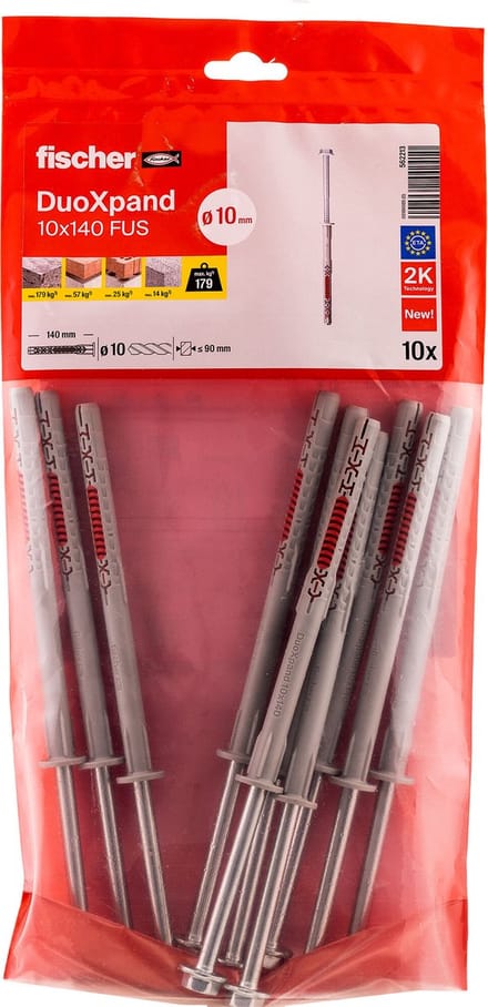 Fischer - Constructieplug - DuoXpand - 10 x 140 FUS - Verzonken kop (10 stuks)