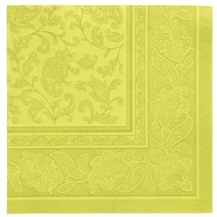8x 20 Servetten ROYAL Collection 1/4 vouw 40 cm x 40 cm lime Ornaments
