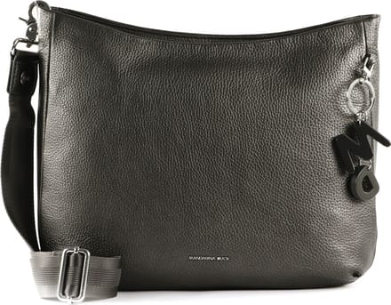 MANDARINA DUCK Leren Schoudertas Mellow Lux Hobo Graphite Donkergrijs