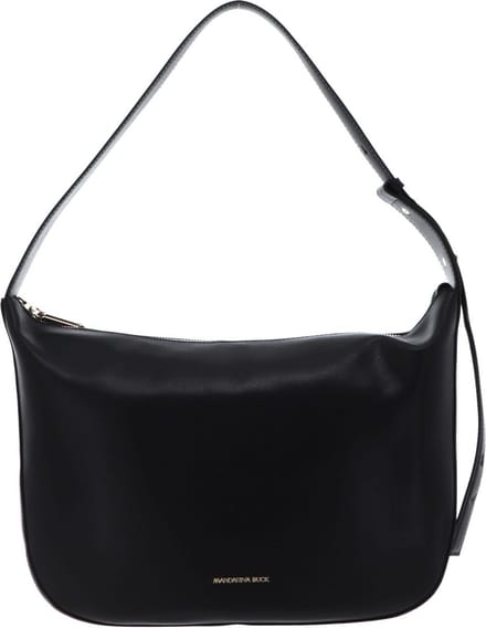 MANDARINA DUCK Leren Schoudertas Luna Hobo Black Zwart