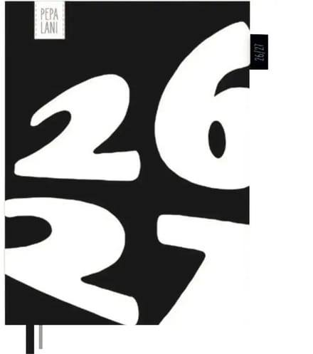 Pepa Lani Agenda A5 2026-2027 Black & White Numbers