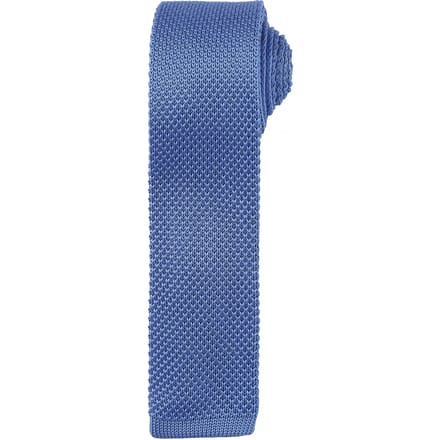 Premier Heren Slanke structuur gebreid effect stropdas (Middenblauw)